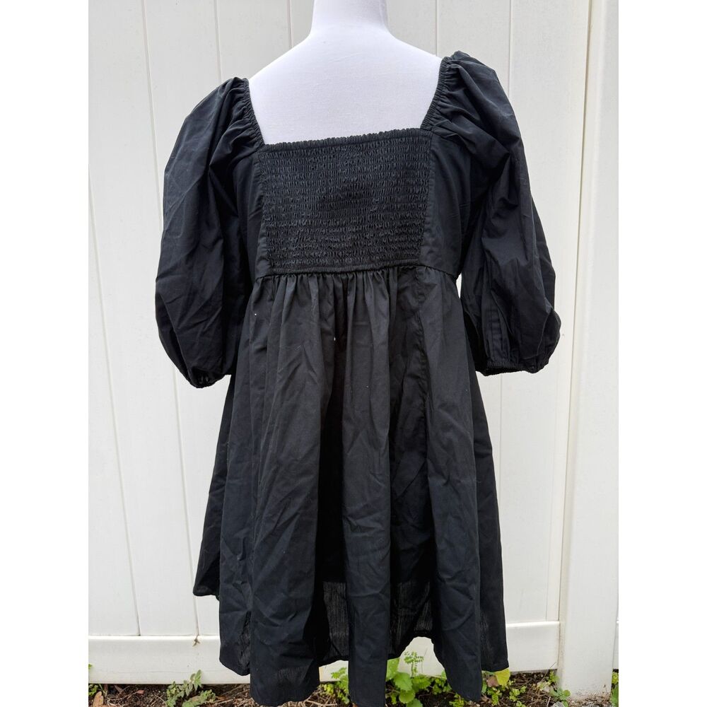 Abercrombie & Fitch Dress Emerson Poplin Puff Sleeve Size XL - Picture 6 of 10